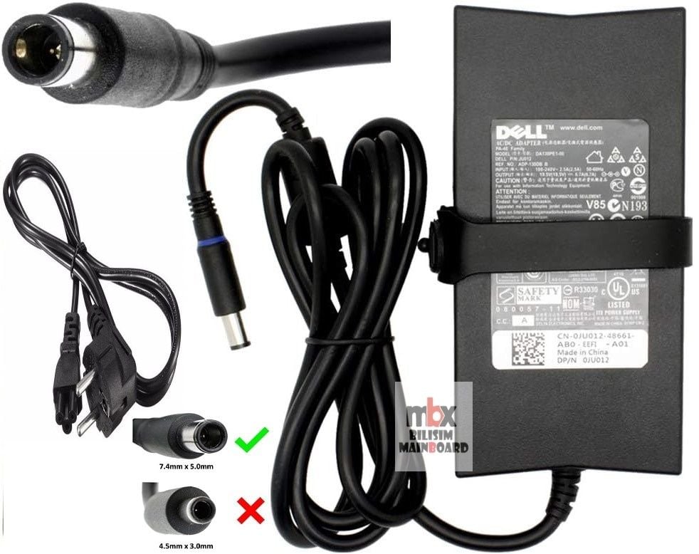 Dell 19.5V 6.7A 7.4 x 5.0mm 130W Adaptör Orijinal Şarj Cihazı ADP-130DB B