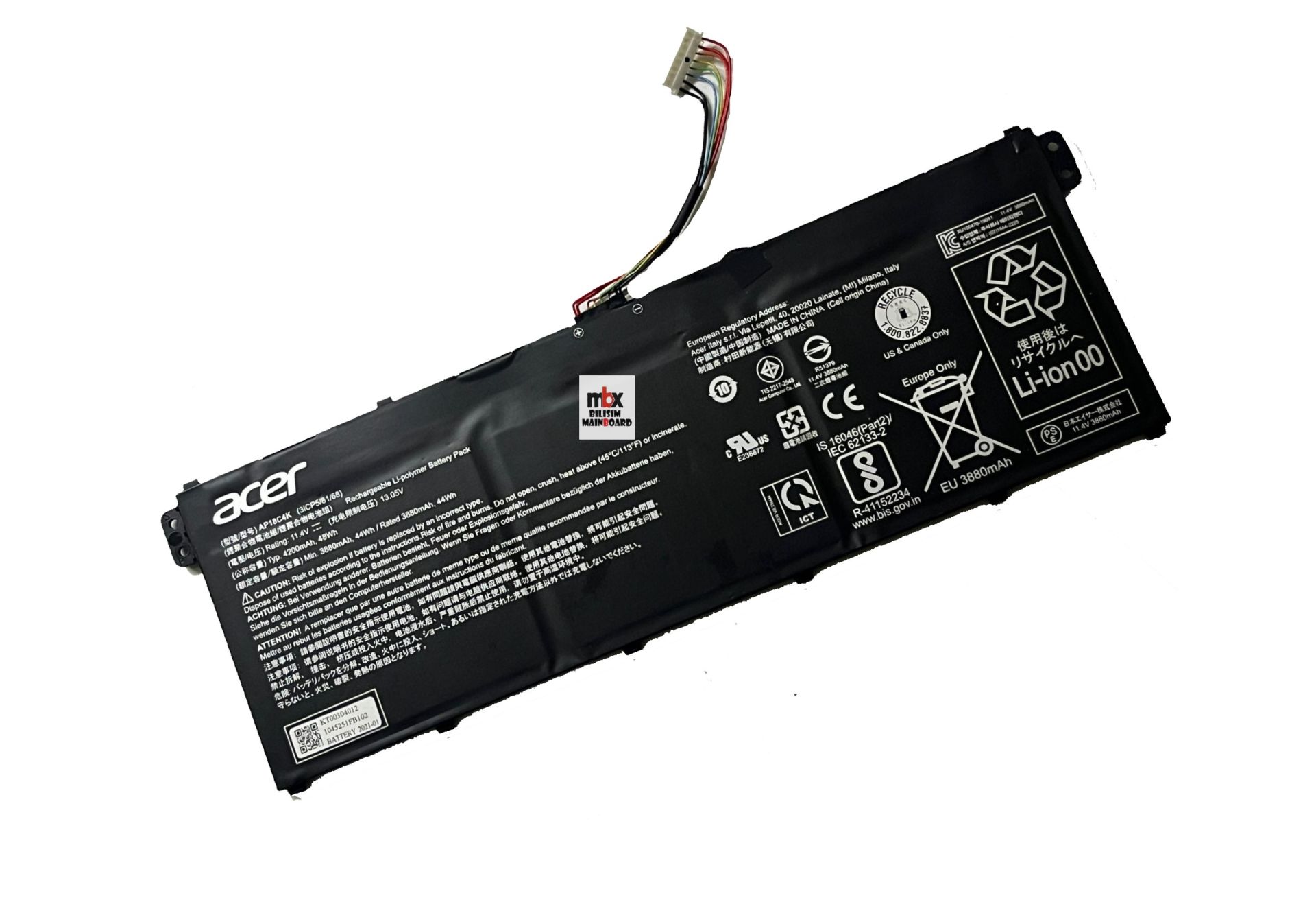 AP18C4K Acer Aspire A514 A514-53 A514-53G A514-52 A514-52G A515-43 A515-54 N19H2 Orijinal Batarya AP18C4K