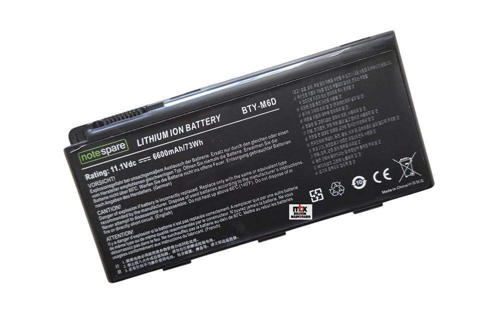 MSI BTY-M6D MS-16F1 MS-16F2 MS-16F3 MS-1761 GT60 GT60-0ND GT660 GT660R GT663 GT663R GT670 GT680 GT680DX GT680DXR GT680R GT683 GT683DX GT683DXR GT683R GT685 GT685R GT70 GT760 GT760R GT780 GT780D GT780DX GT780DXR GT780R Batarya Pil BTY M6D