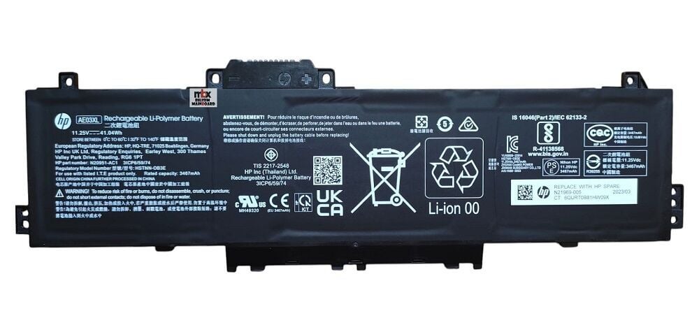 AE03XL Hp 240 G10 250 G10 15-FC0003NT TPN-Q287 Orijinal Batarya Pili AE03XL