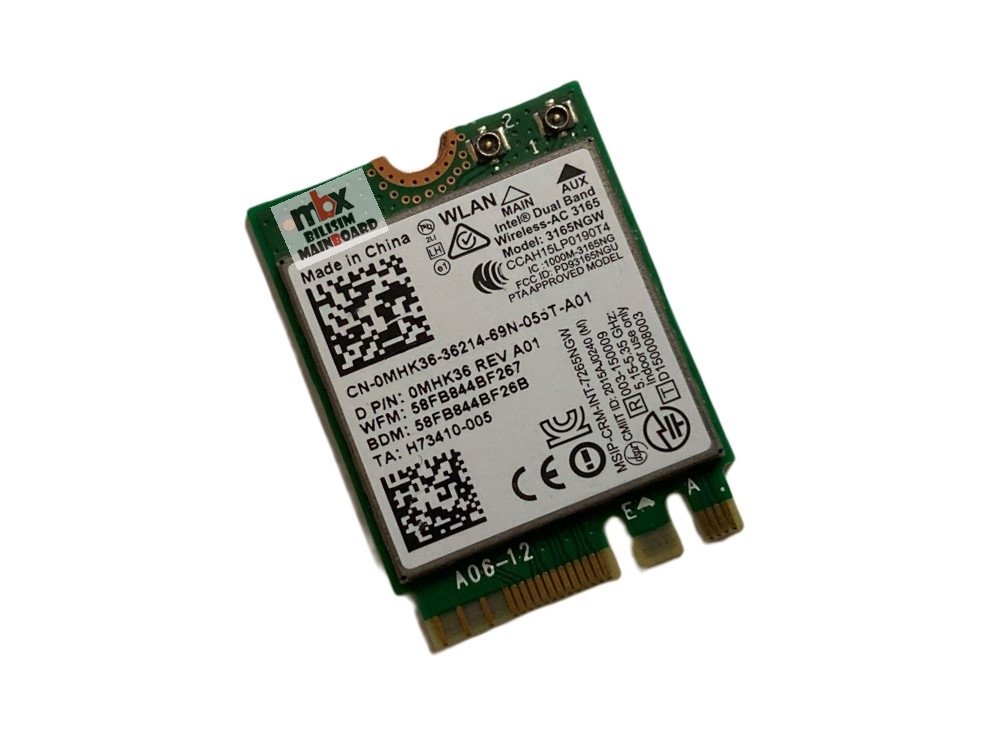 Dell İnspiron 15 15-5565 15-5567 5567 5565 P66F AC 3165NGW İntel Dual Band 1000m Notebook Wifi Ağ Kartı CN-0MHK36