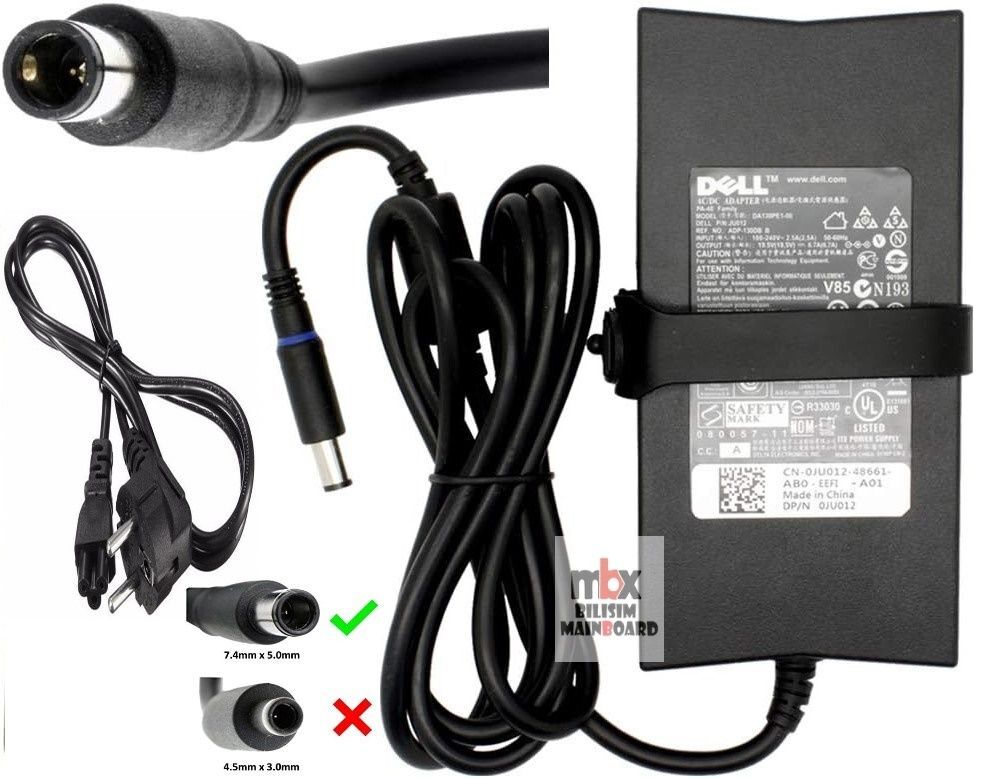 Dell 19.5V 6.7A 7.4 x 5.0mm 130W Adaptör Orijinal Şarj Cihazı LA130PM121