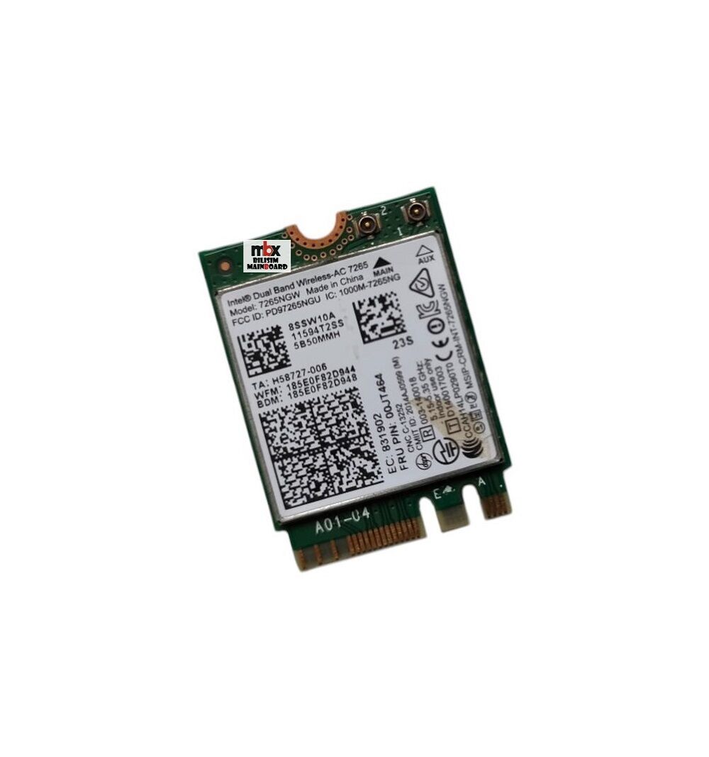 Lenovo ThinkPad X1 Carbon Gen3 20A7 20A8 20BS 20BT Orijinal Wifi Ağ Kartı 7265NGW 00JT464