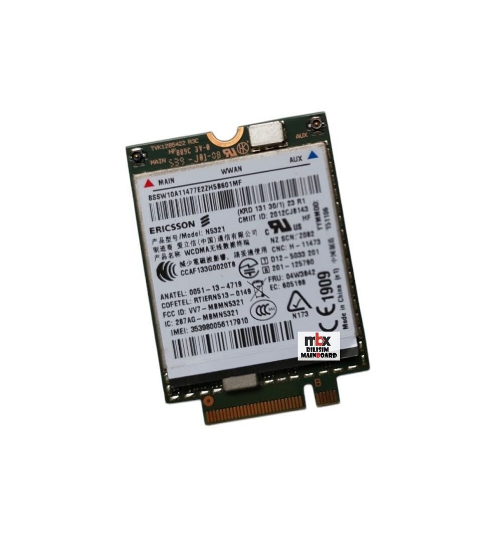 04W3842 Lenovo ThinkPad X1 Carbon Gen3 20A7 20A8 20BS 20BT Orijinal Wifi Ağ Kartı 04W3842