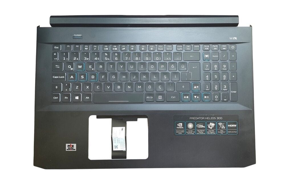 6070B1599601 Acer Predatör Helios 300 Gaming PH317-53 PH317-54 N18I3 Orijinal Işıklı Üst Kasa Klavye Kasa 6070B1599601