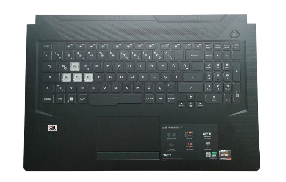 Asus TUF Gaming A17 FA706 FA706IC FA706IE FA706IHR FA706QE F17 FX706 FX706U FX706HE Orijinal Klavye Kasa Üst Kasa 33NJFTAJN00