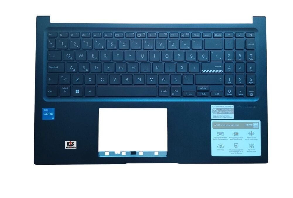 Asus VivoBook 15 F1504 M1504 X1504 X1504VA X1504ZA X1504FA Orijinal Klavye Kasa Üst Kasa 13N1-GVA0J01 13NB1021P05013-3