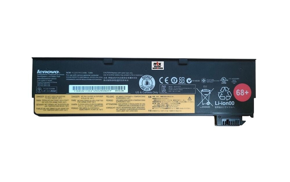 Lenovo ThinkPad T440 20B7 Orijinal Batarya Pili 45N1136 45N1738