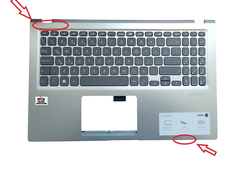 Asus Vivobook 15 X515J X515JA X515JF X515JP X515EA Orijinal Klavye Kasa Üst Kasa 39XKUTAJNK0 13NB0SR2P15013-3