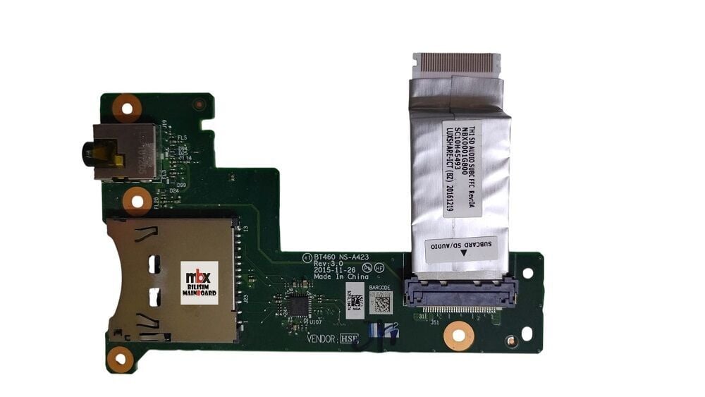 ThinkPad T460s 20F9 BT460 NS-A423 REV:3.0 Orijinal Kart Okuyucu Ses Kulaklık Girişi BT460 NS-A423