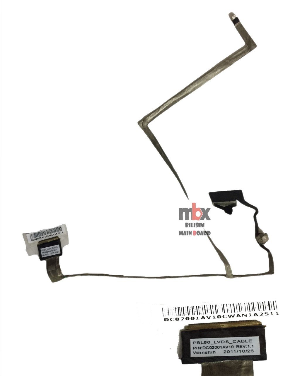 Orjinal Asus K53U X53U K53T X53T K55 A55 F55 Notebook Ekran Lcd Data Flex Kablosu Pbl60_Lvds DC02001AV10 DC02001AV20