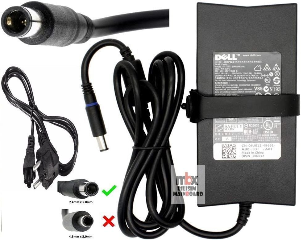 Dell  Casper g770 130W, 19.5V 6.7A , 19.5V 6.7A 7.4mm x 5.0mm, Kalın uç Orjinal Adaptör