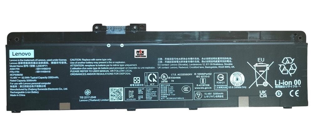 Lenovo ThinkPad T14 Gen 5 Gen 6 PT14S Gen 5 T16 Gen 3 P16S Gen 4 Orijinal Batarya Pili L23D4P71 SB11H56319 5B11H56418