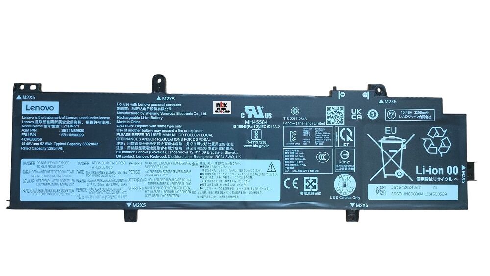Lenovo ThinkPad T14 Gen 3 P14s Gen 3 Orijinal Batarya Pili L21D4P71 SB11M89830 5B11M90029