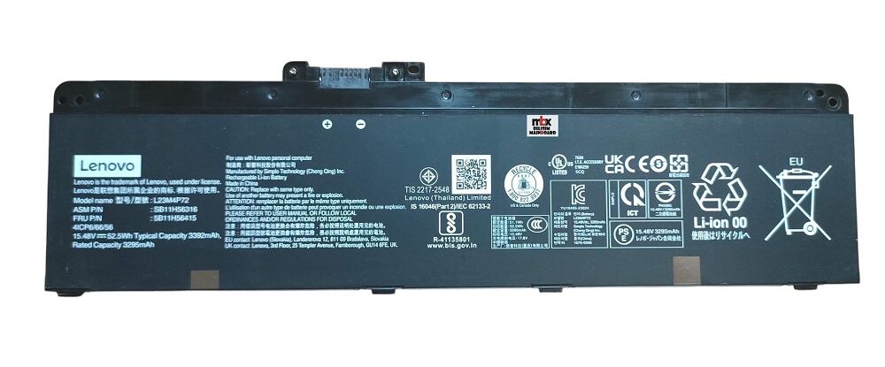 Lenovo ThinkPad T14 Gen 5 P14s Gen 5 Orijinal Batarya Pili L23M4P72 SB11H56316 5B11H56415