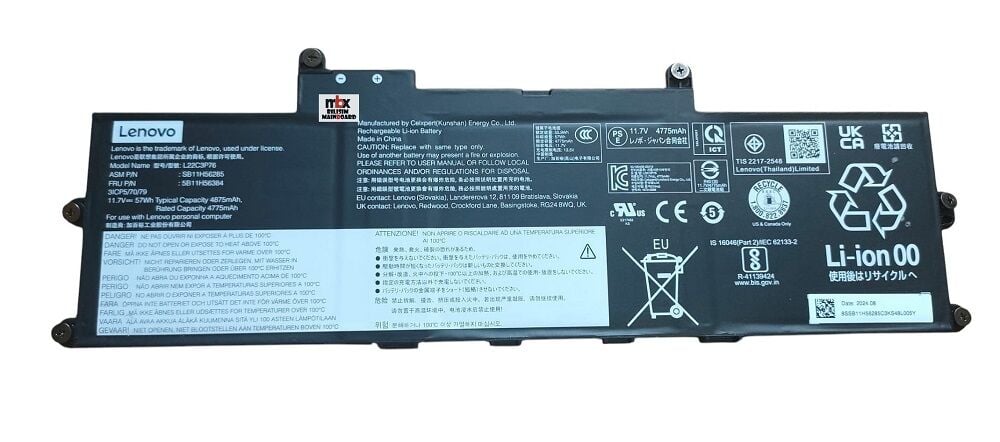 Lenovo ThinkPad X13 Gen 2 X1 Carbon X1 2-in-1 Gen 9 X1 Carbon AI Orijinal Batarya Pili L22C3P76 SB11H56285 5B11H56384