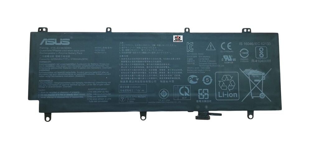 Asus ROG Zephyrus S GX531 GX531G G531GM G531GS G531GS Orijinal Batarya Pili C41N1805