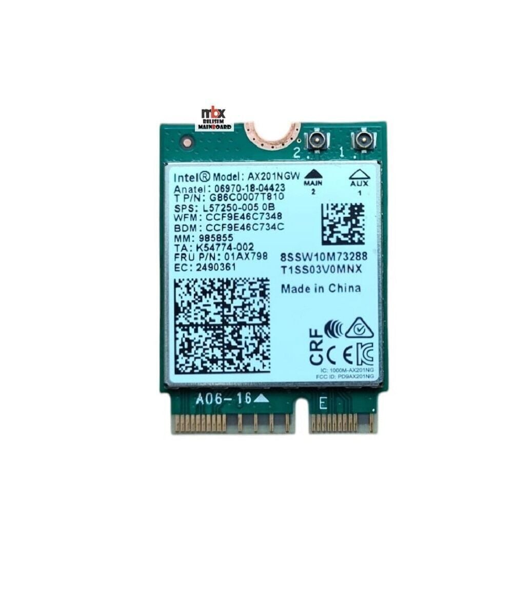 01AX798 Lenovo Thinkpad E14 Gen 1 20RA 20RB E15 Gen 1 20RD 20RE Orijinal Wifi Ağ Kartı 01AX798