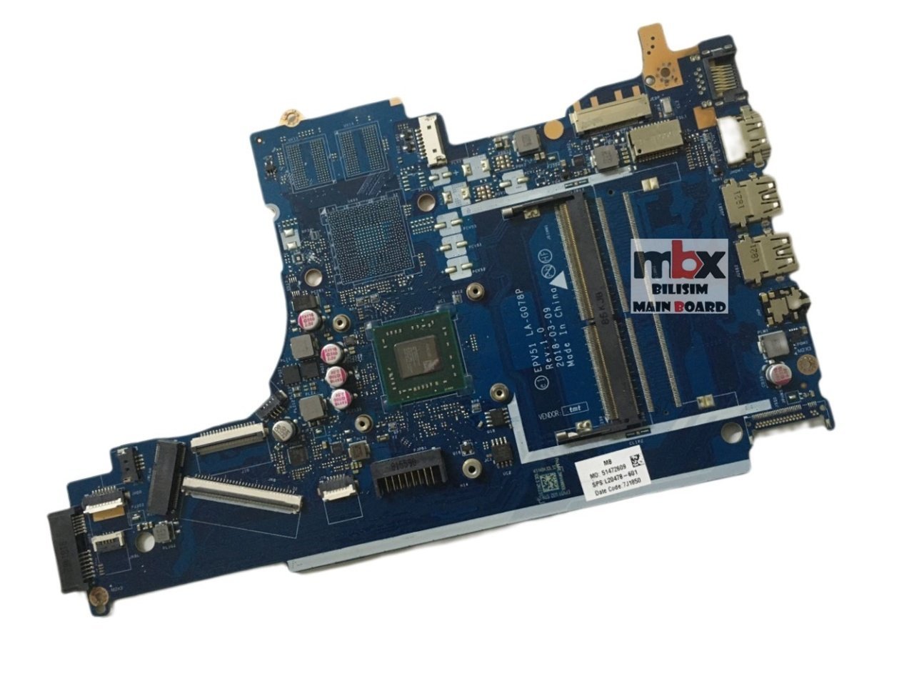 Hp 15-DB 15T-DB Laptop Anakart L20477-601 L20477 EPV51 LA-G078P