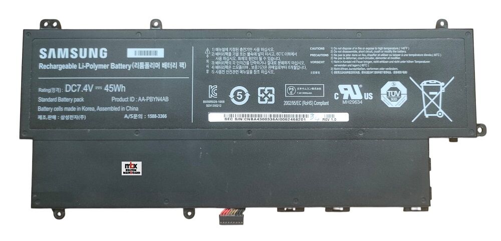 Samsung UltraBook NP530U3C NP535U3C NP535U3 530U3B 530U3C NP540U3C NP530U3C NP530U3B Orijinal Batarya Pili AA-PBYN4AB