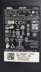 Dell 19.5V 12.3A 240W LA240PM160 CN-03KWGY Orijinal Notebook Şarj Adaptörü LA240PM160