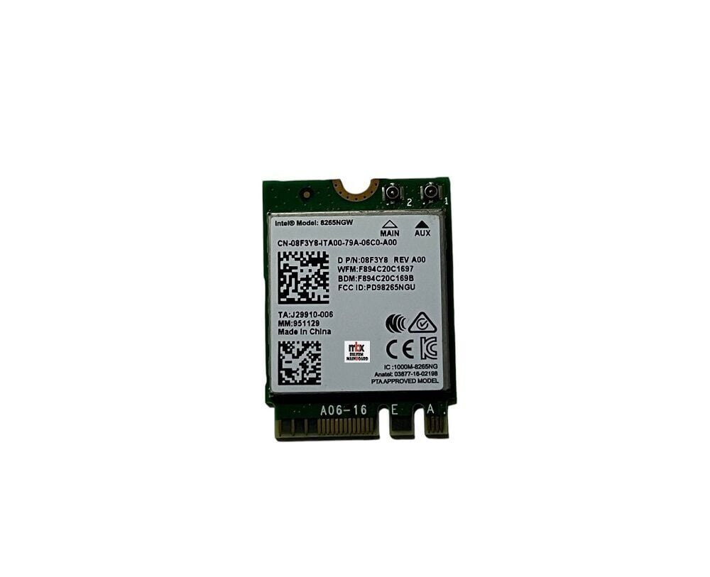 8265NGW Dell Latitude 5280 E5280 5290 P27S P27S001 Orijinal Wifi Ağ Kartı 8265NGW