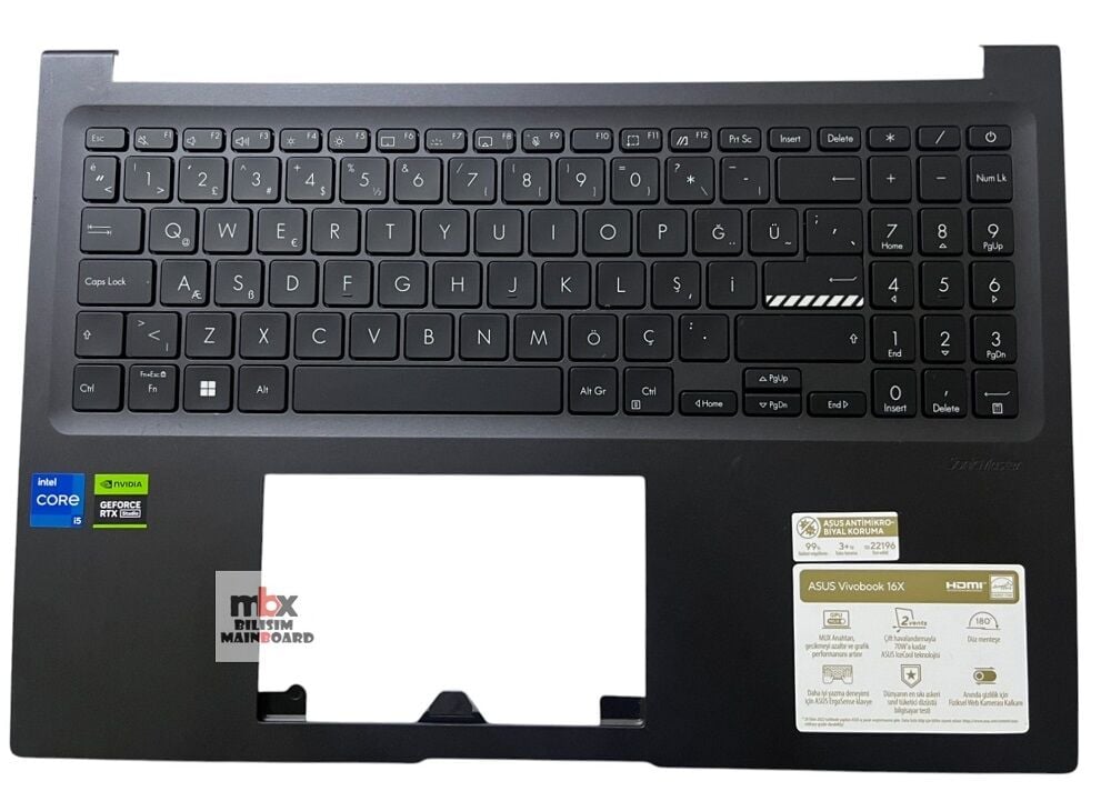 Asus Vivobook 16X K3605VV-N1070W Işıklı Orijinal Klavye Kasa Üst Kasa EAZJ201101A