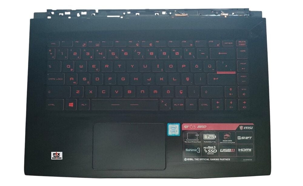 Msı GF63 THİN MS-16W2 10UE Orijinal Klavye Kasa Üst Kasa 3076R1C212HG01