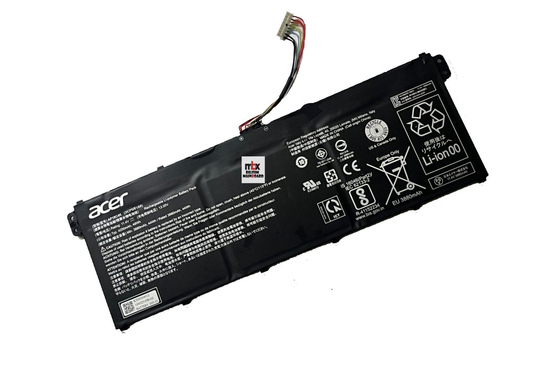 AP18C4K Acer Aspire A514 A514-53 A514-53G A514-52 A514-52G A515-43 A515-54 N19H2 Orijinal Batarya AP18C4K