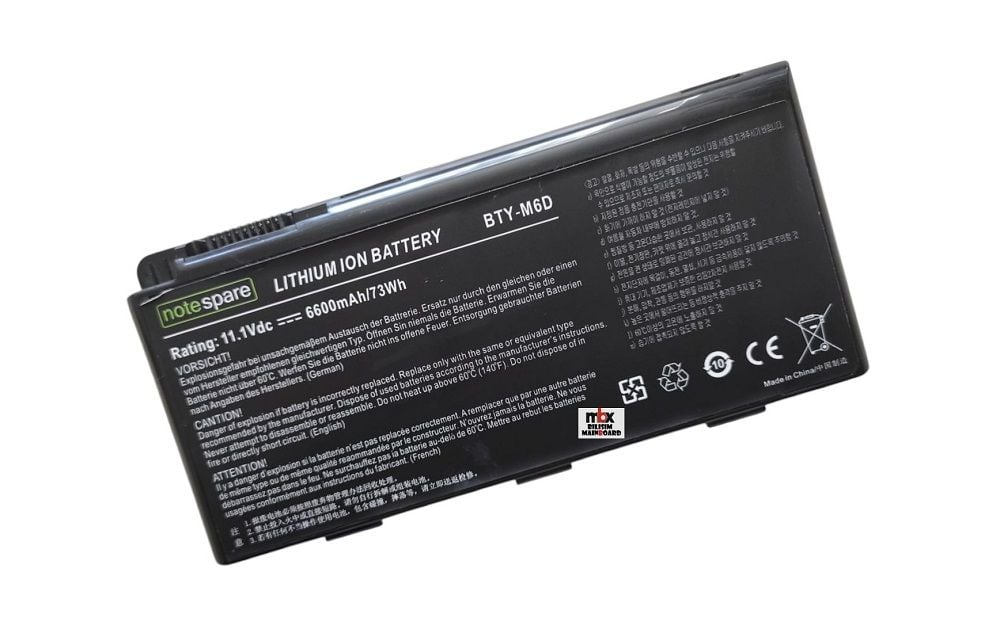 MSI BTY-M6D MS-16F1 MS-16F2 MS-16F3 MS-1761 GT60 GT60-0ND GT660 GT660R GT663 GT663R GT670 GT680 GT680DX GT680DXR GT680R GT683 GT683DX GT683DXR GT683R GT685 GT685R GT70 GT760 GT760R GT780 GT780D GT780DX GT780DXR GT780R Batarya Pil BTY M6D