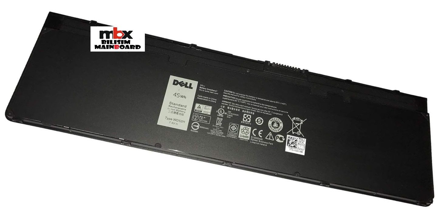 DELL WD52H 7.4V 45WH Batarya Dell Latitude E7240 E7250 Batarya Pil WD52H